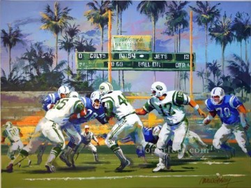 NY Jets SB III sport impressionist Oil Paintings